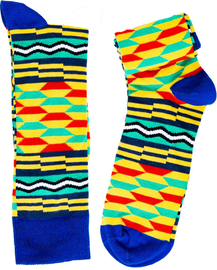 Premium Quality African Kente Cloth Socks for Dress or Casual