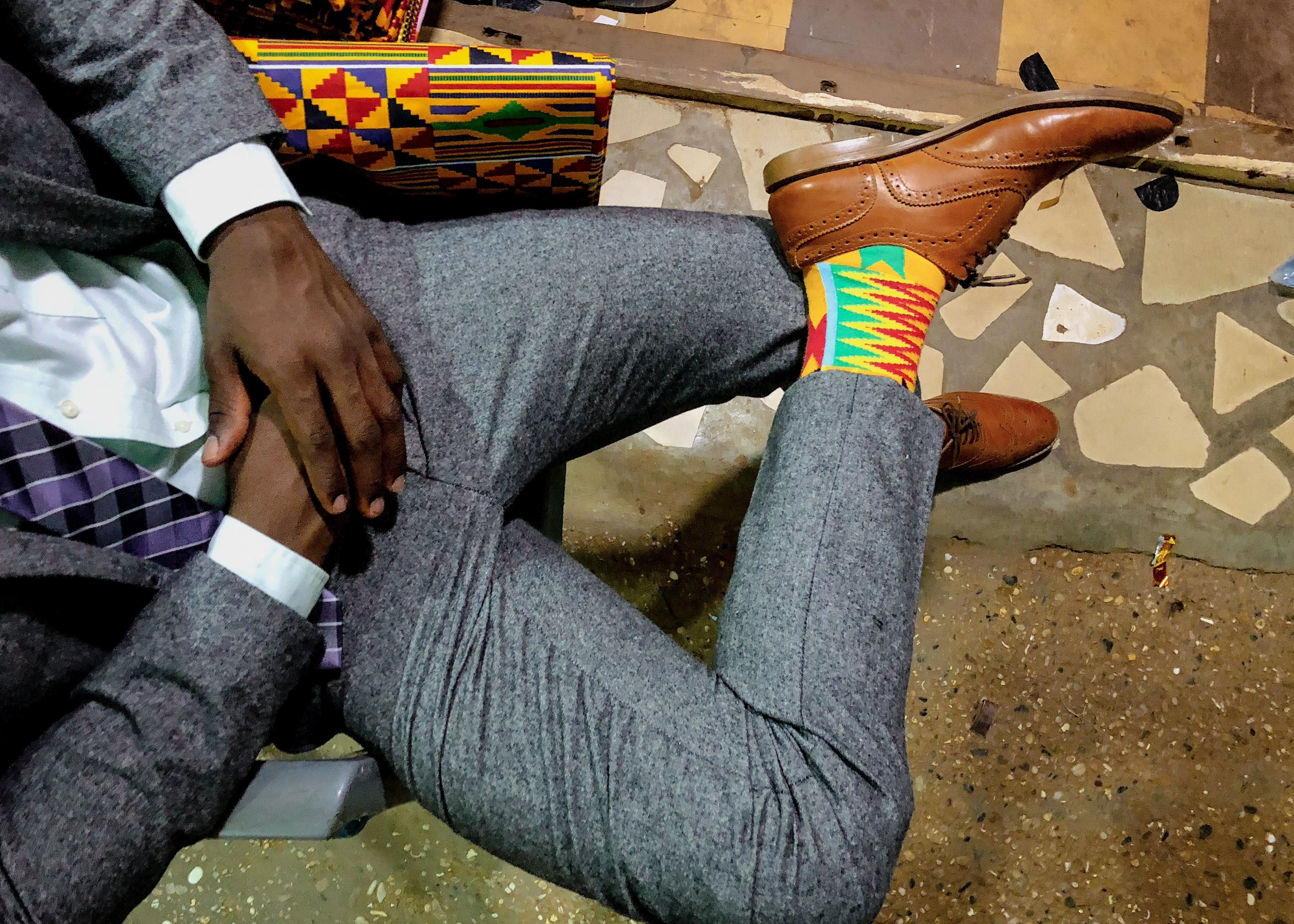 African kente socks boga